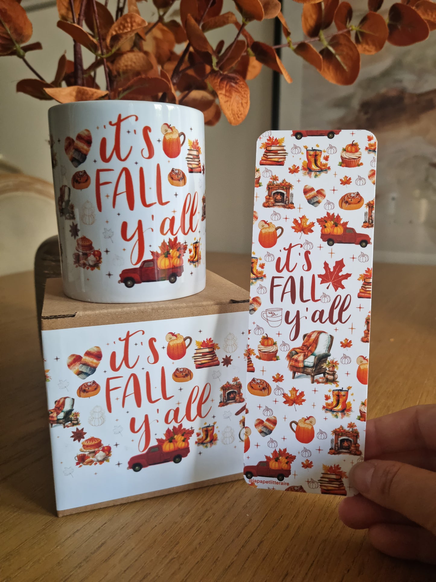 Pack Mug/Marque-page d'automne-It's fall y'all