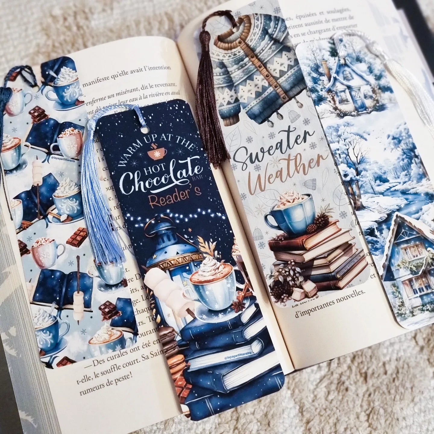 Set de 4 marque-pages-Sweater weather & Hot chocolate