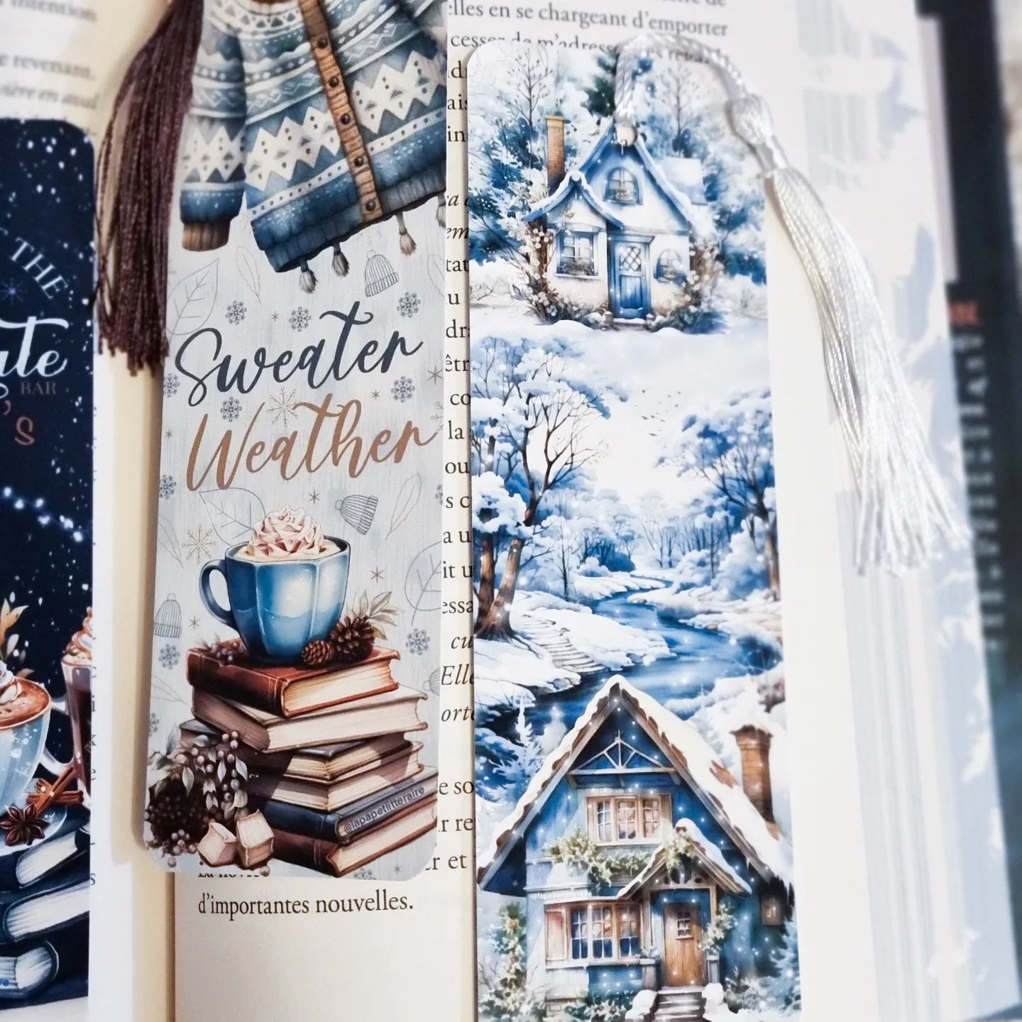 Set de 4 marque-pages-Sweater weather & Hot chocolate