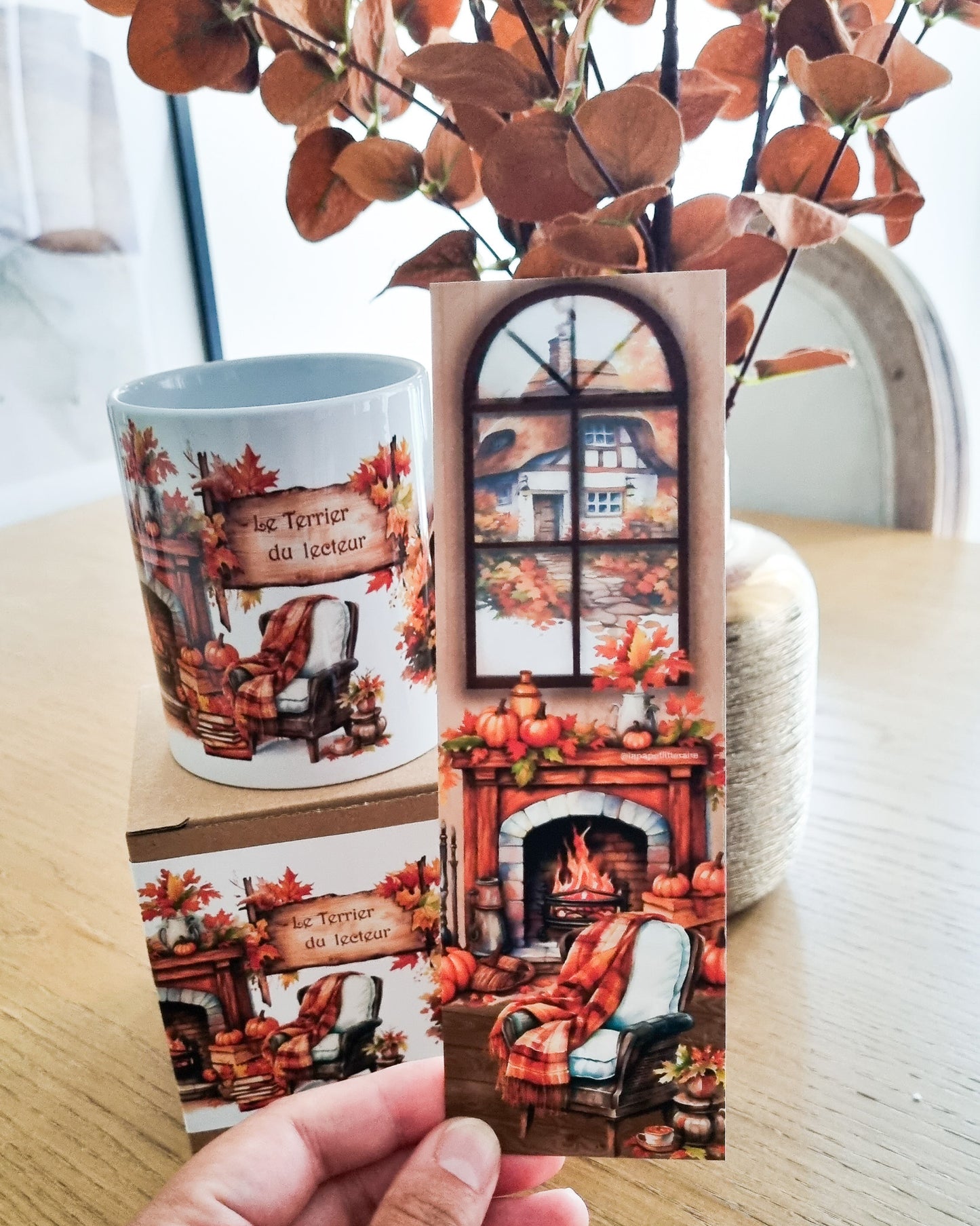 Pack Mug/Marque-page d'automne-Le Terrier du lecteur