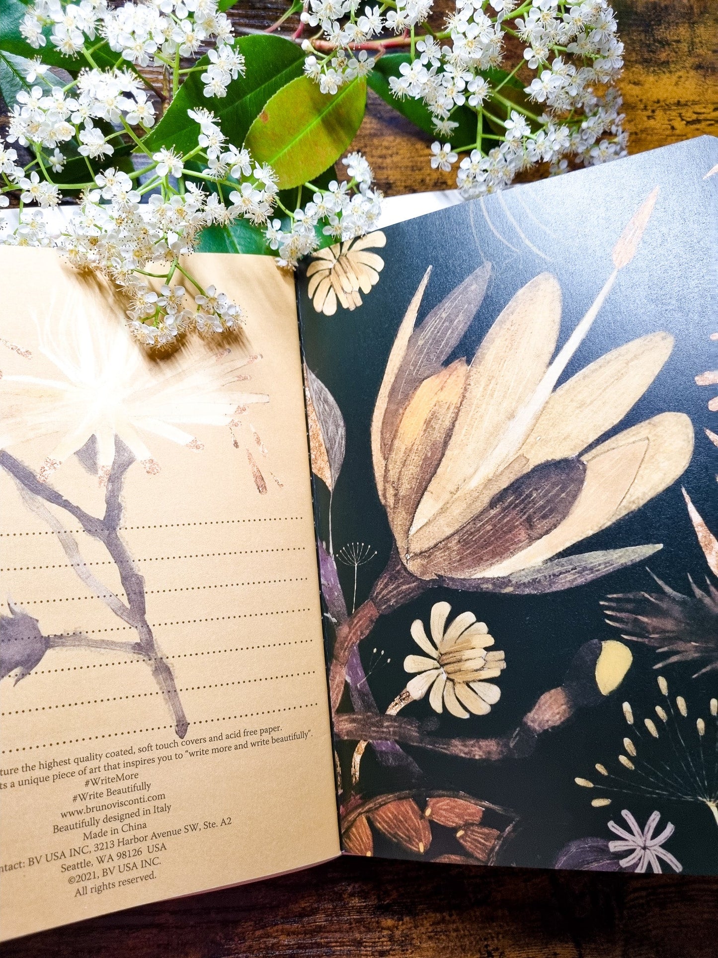 Carnet A5-Nocturne floraison - La Papet' Littéraire