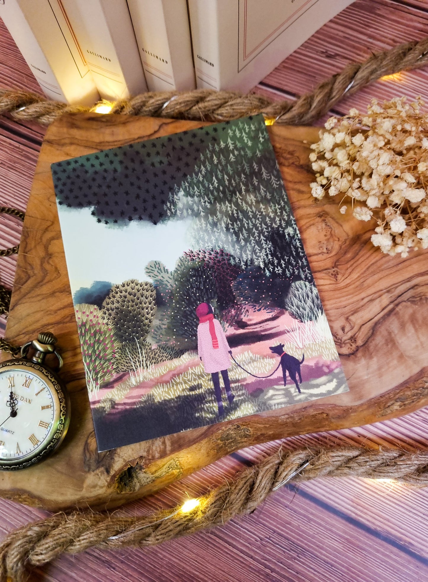 Carte anniversaire - Girl With Dog - Jane Newland - La Papet' Littéraire