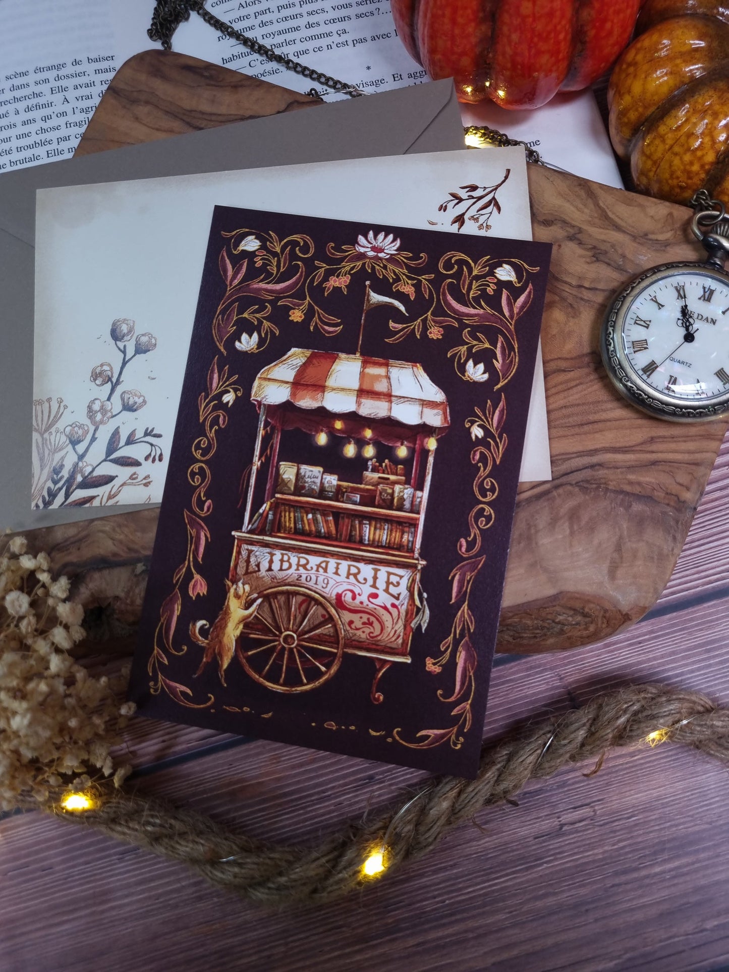 Carte illustrée - Librairie mobile- Daria Danilova - La Papet' Littéraire