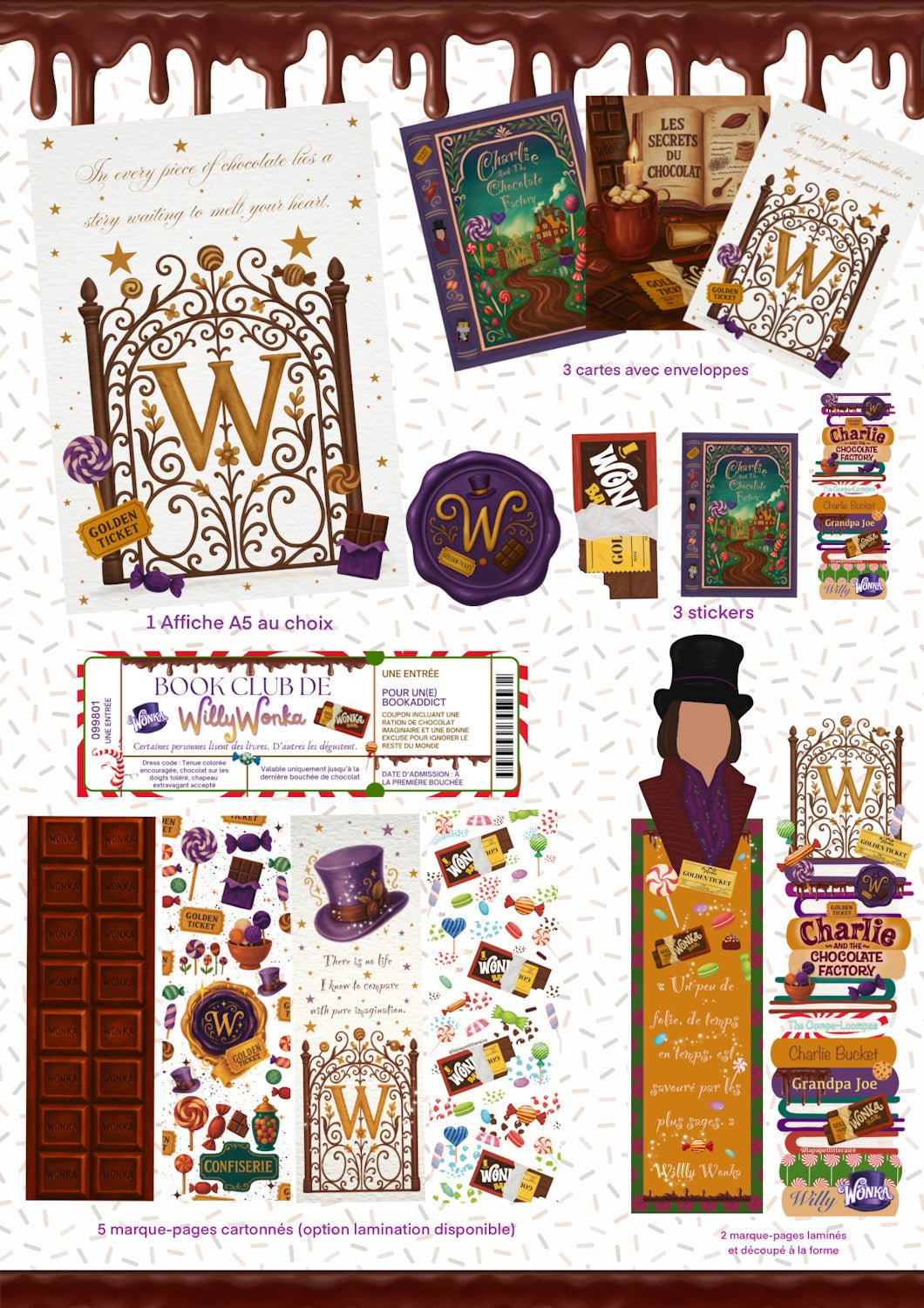 🍫 Coffret Charlie et la Chocolaterie – Box Papeterie Gourmande Édition Limitée - La Papet' Littéraire