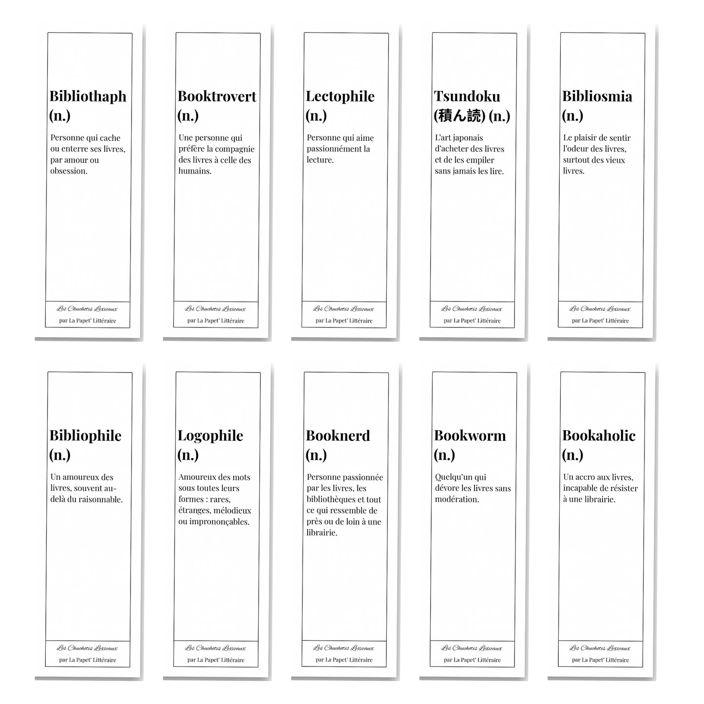 Marque-page définition lecture – Les Chuchotis Lexicaux (à l’unité ou en lot de 10)