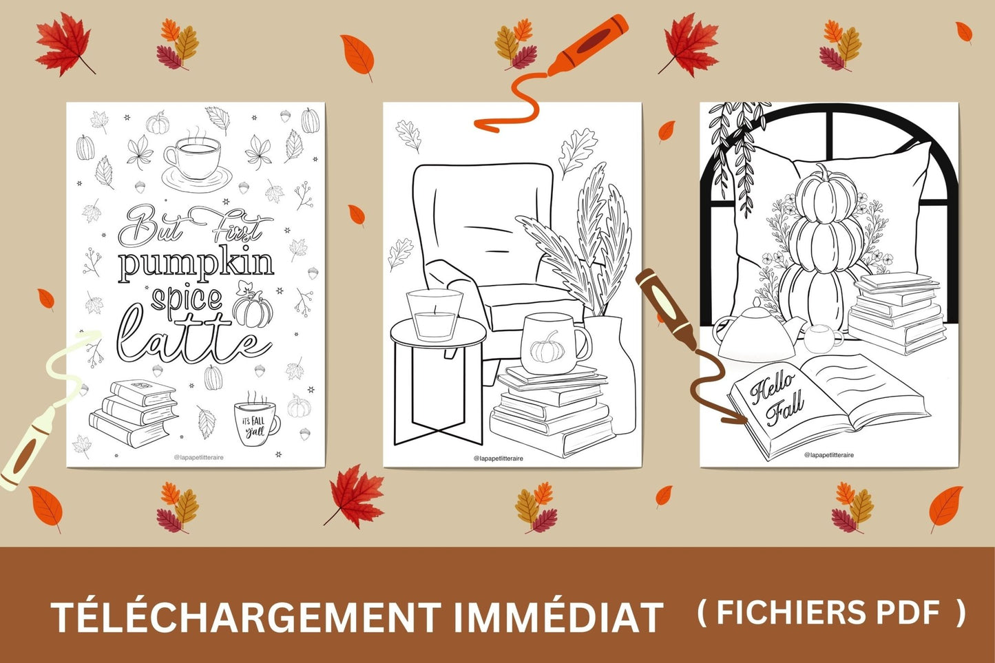 Coloriages Cosy reading à imprimer - pack de 3 - La Papet' Littéraire