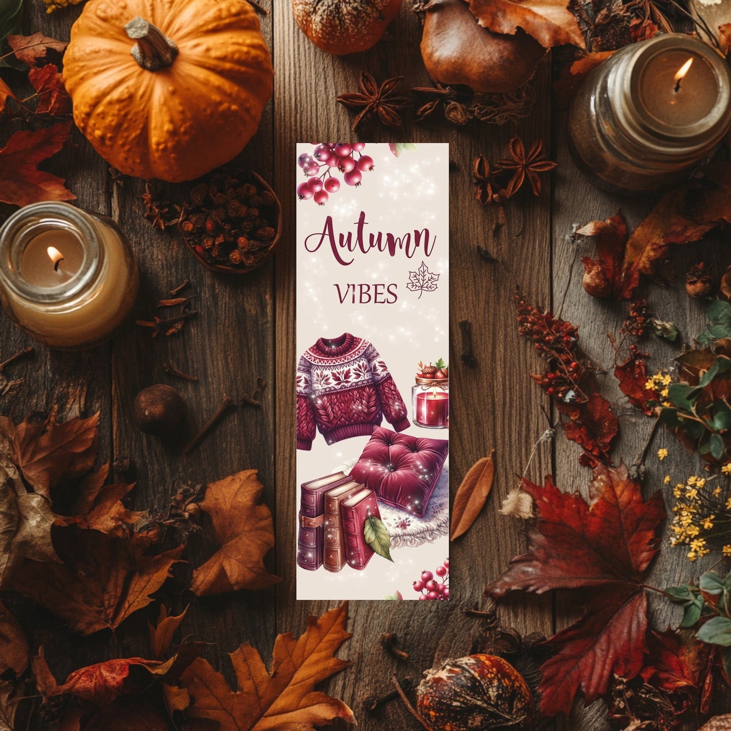 Duo de marque - pages “Autumn Vibes” – Ambiance cosy bordeaux et feuilles d’automne - La Papet' Littéraire