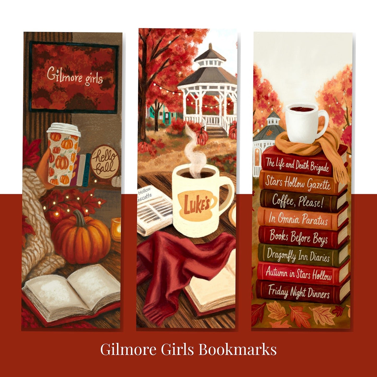 Lot de 3 marque - pages Gilmore Girls – Automne à Stars Hollow - La Papet' Littéraire