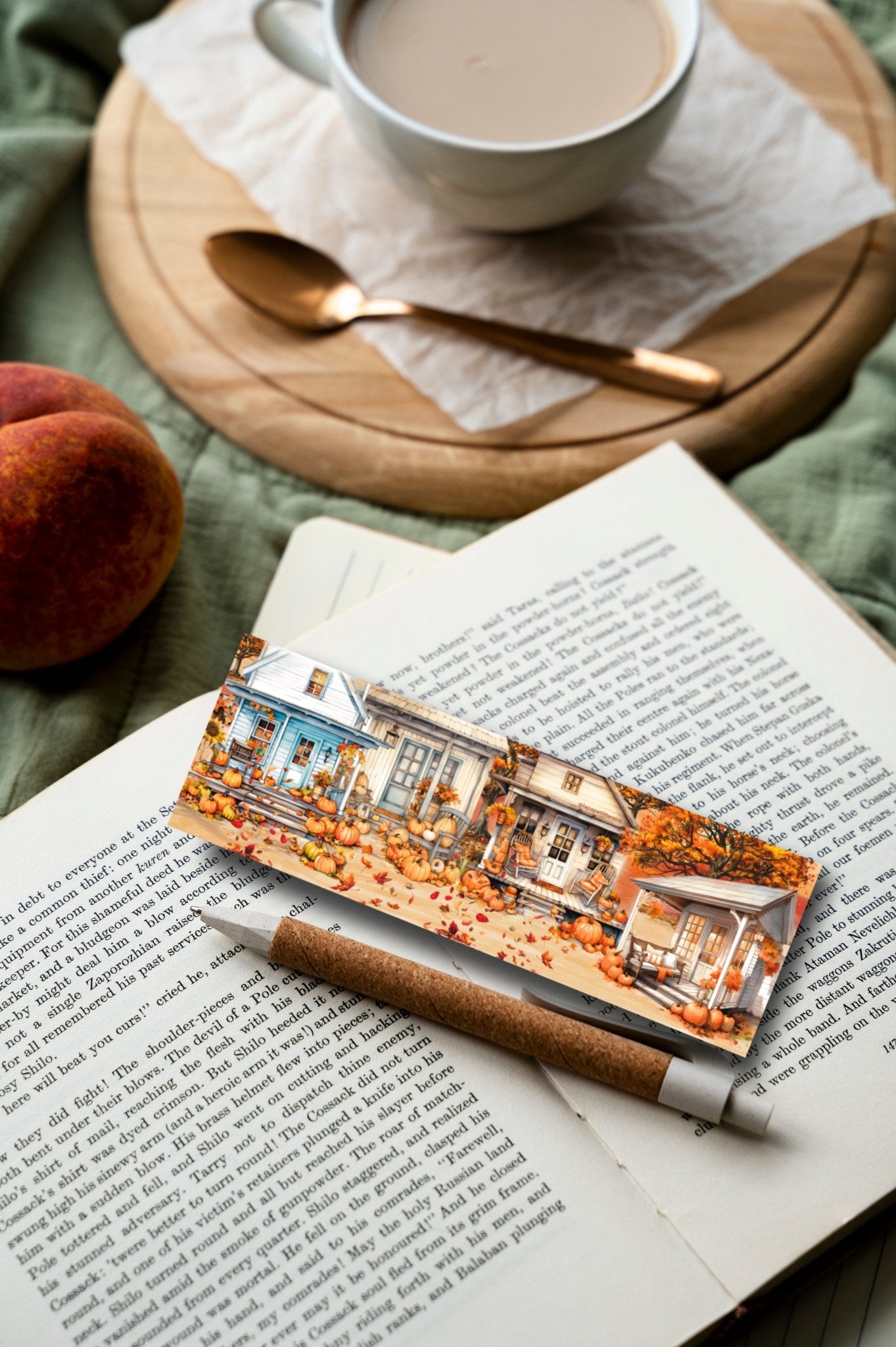 Lot de 5 marque - pages illustrés saisonniers | Papeterie artisanale poétique | Idée cadeau pour lecteur - La Papet' Littéraire