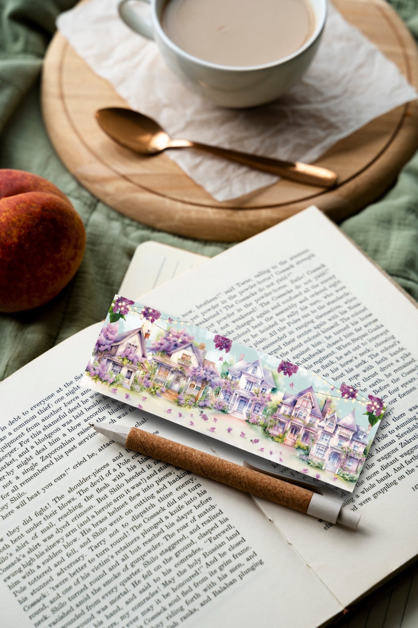 Lot de 5 marque - pages illustrés saisonniers | Papeterie artisanale poétique | Idée cadeau pour lecteur - La Papet' Littéraire