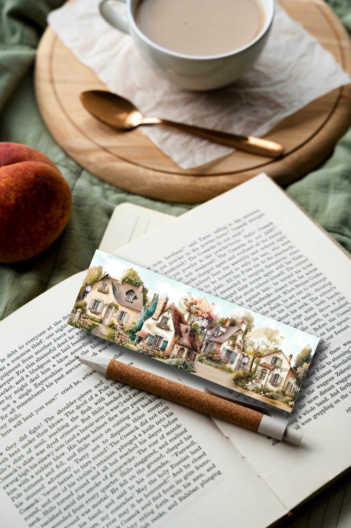 Lot de 5 marque - pages illustrés saisonniers | Papeterie artisanale poétique | Idée cadeau pour lecteur - La Papet' Littéraire
