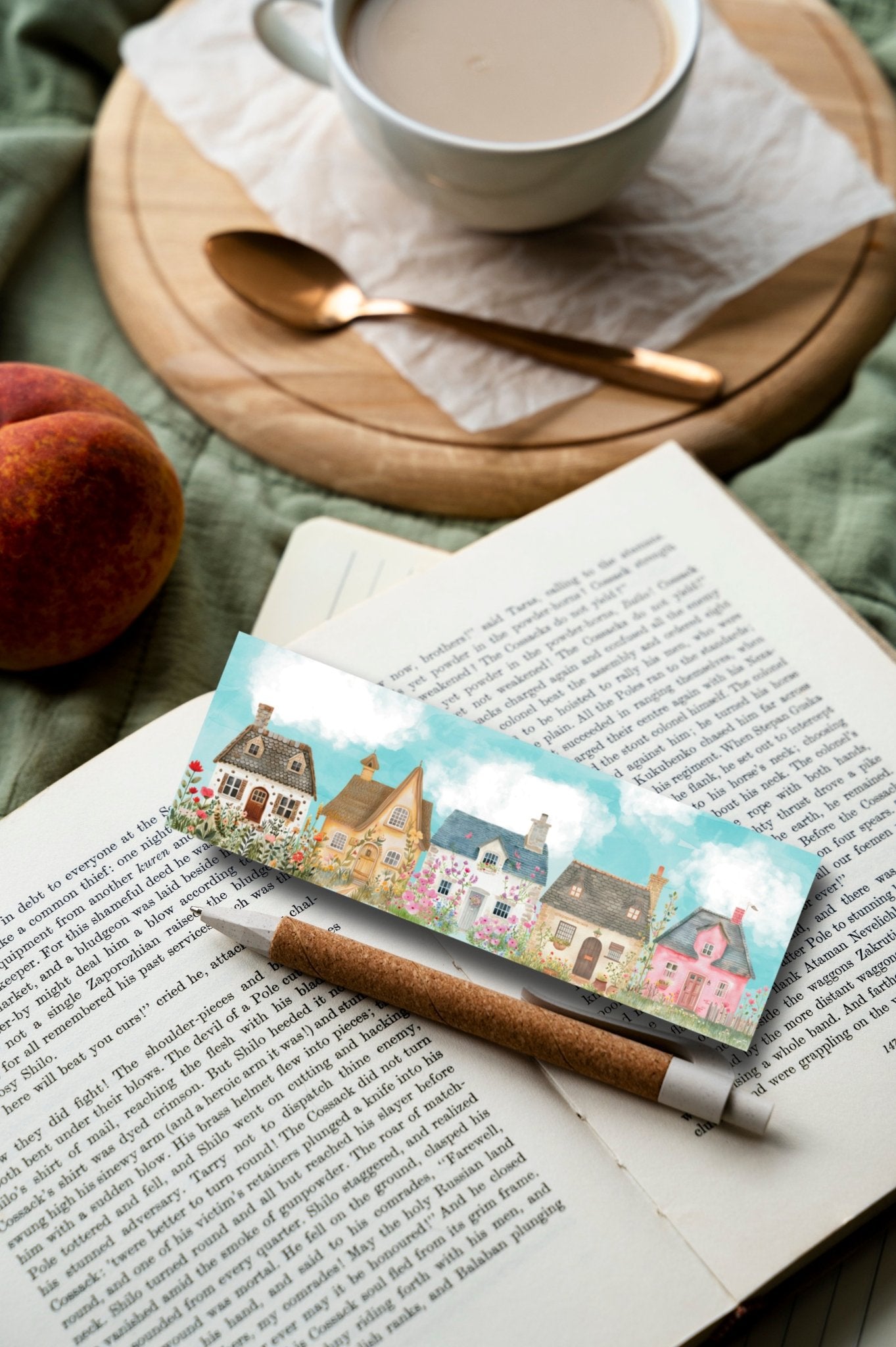 Lot de 5 marque - pages illustrés saisonniers | Papeterie artisanale poétique | Idée cadeau pour lecteur - La Papet' Littéraire