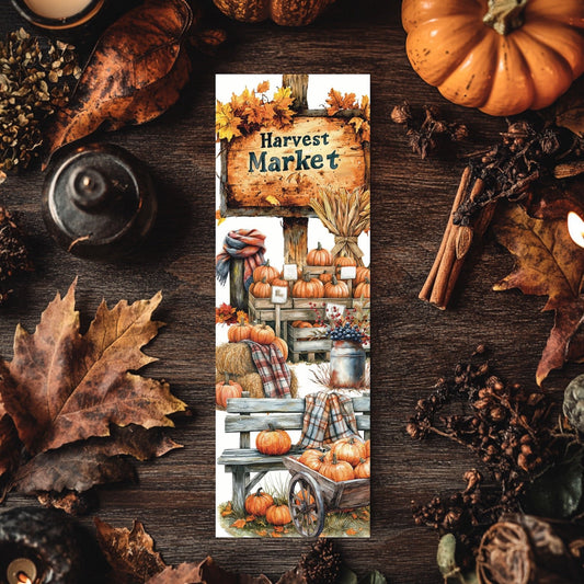 Marque - page automne – Scène de marché "Harvest Market" - La Papet' Littéraire