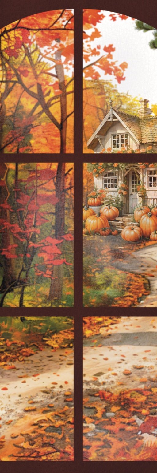 Marque - page automne – Vue cosy sur maison aux citrouilles - La Papet' Littéraire