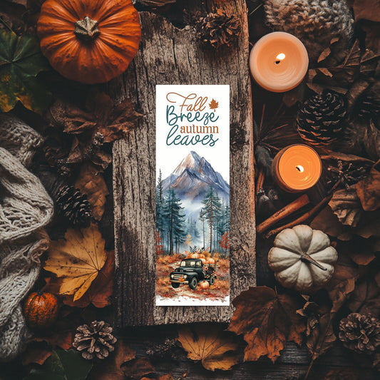 Marque-page automne – Camion vintage & montagnes