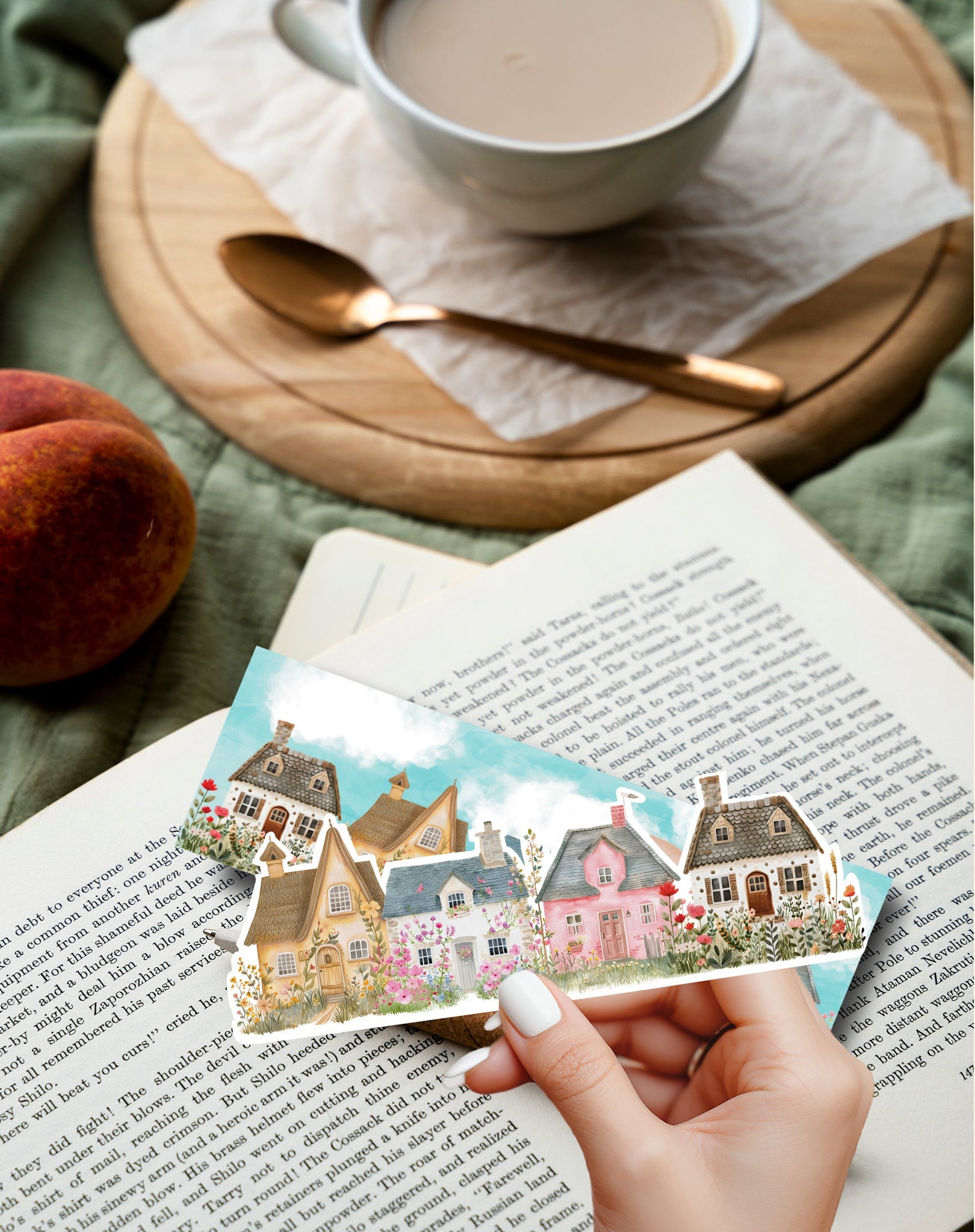 Marque - page découpé Cottage Fleuris – Papeterie cottage printanière - La Papet' Littéraire