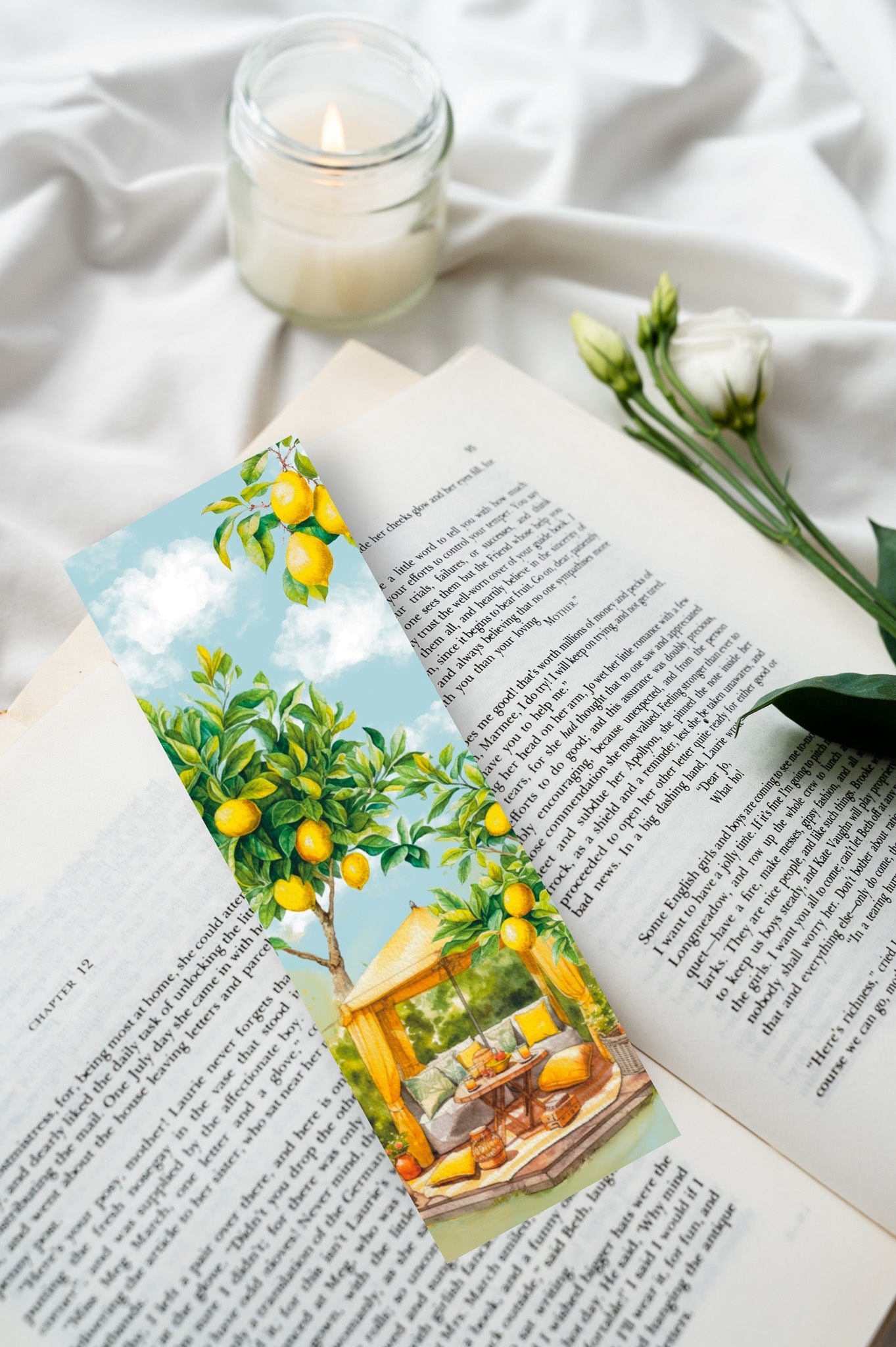 Marque - page été Lecture sous les citronniers - La Papet' Littéraire
