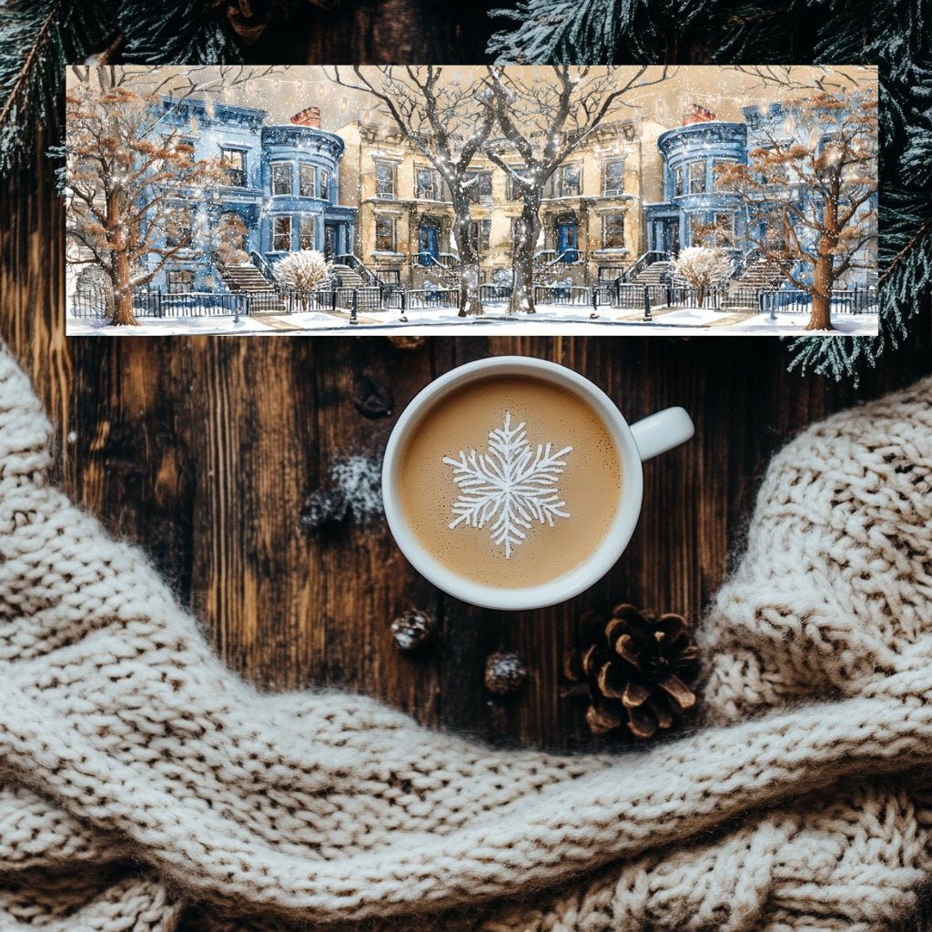 Marque - page hiver Brooklyn New York – Maisons enneigées & ambiance urbaine | Papeterie lecture - La Papet' Littéraire