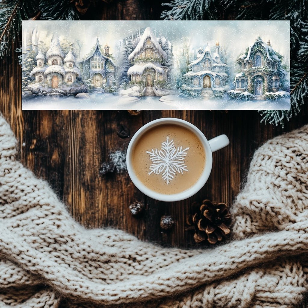 Marque - page hiver village enneigé – Maisons féeriques sous la neige | Papeterie lecture - La Papet' Littéraire