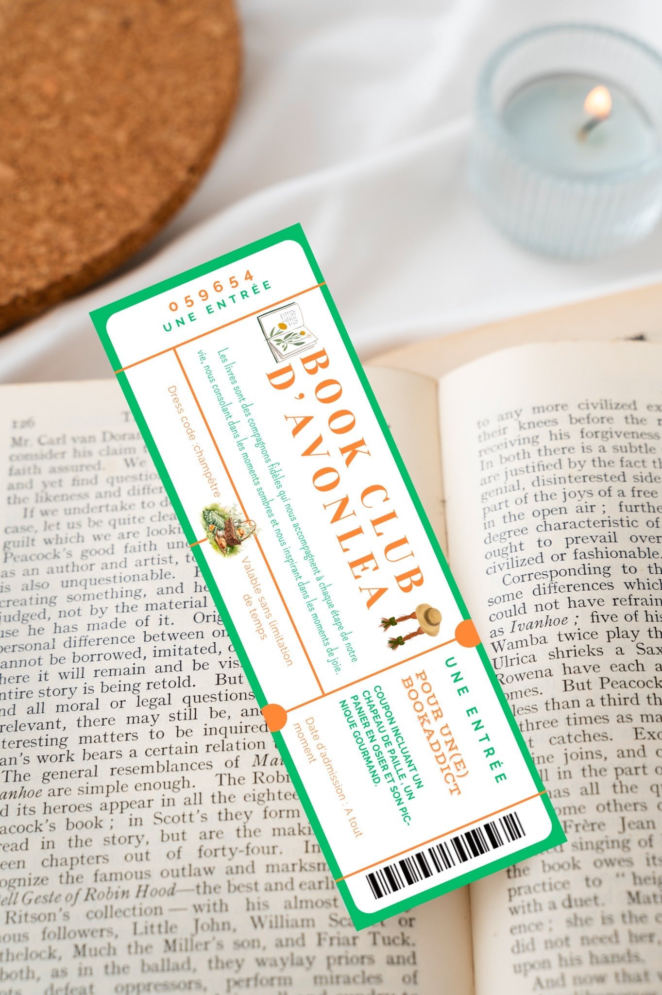 Marque page Ticket d'entrée Book Club d’Avonlea - La Papet' Littéraire