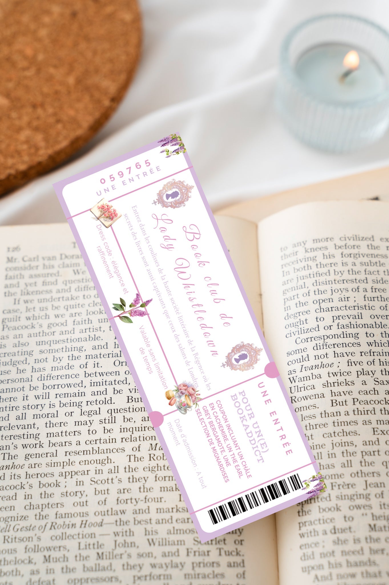 Marque page Ticket d'entrée Book Club de Lady Whistledown - La Papet' Littéraire