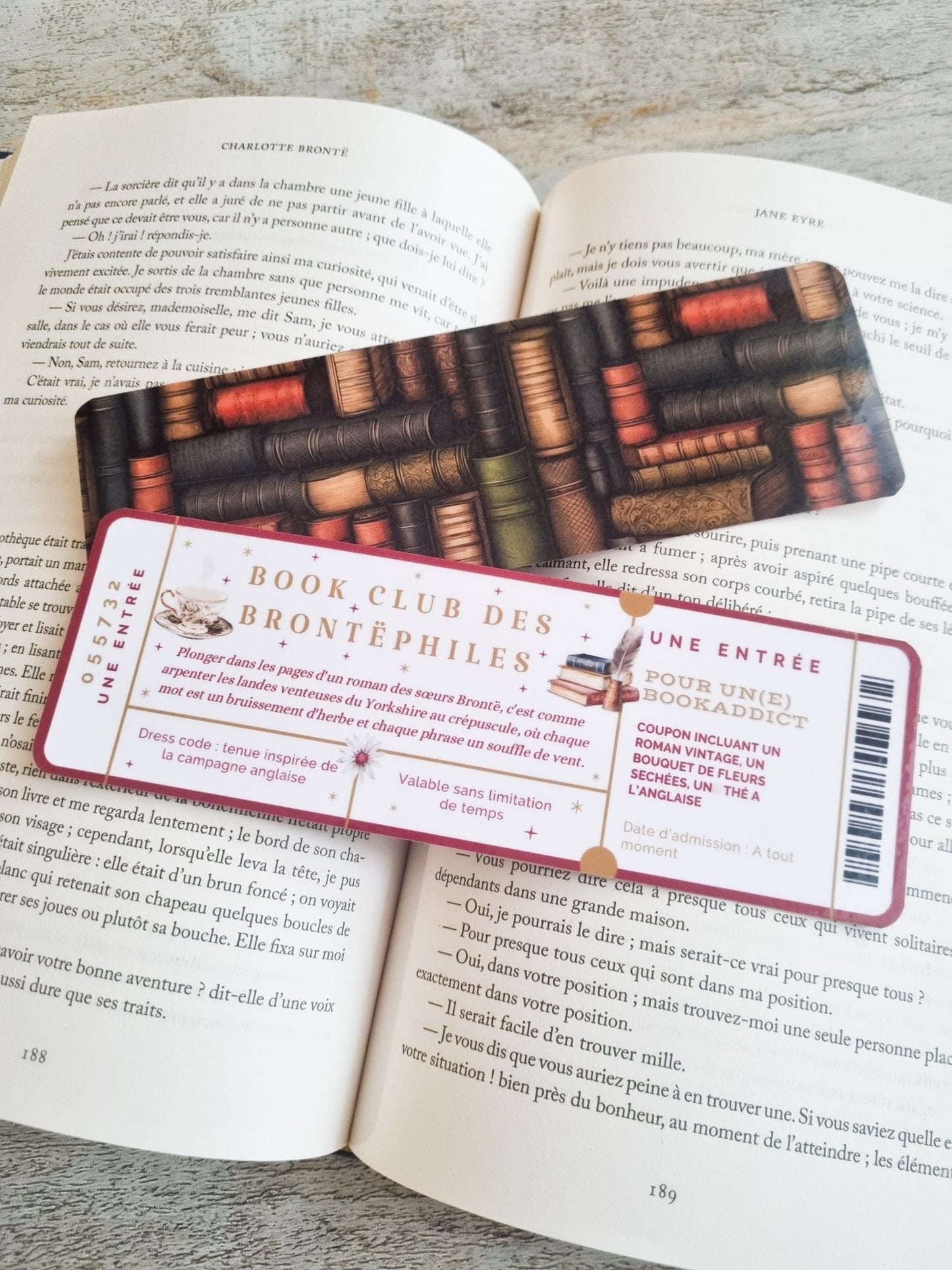 Marque page Ticket d'entrée Book Club des Brontëphiles - La Papet' Littéraire