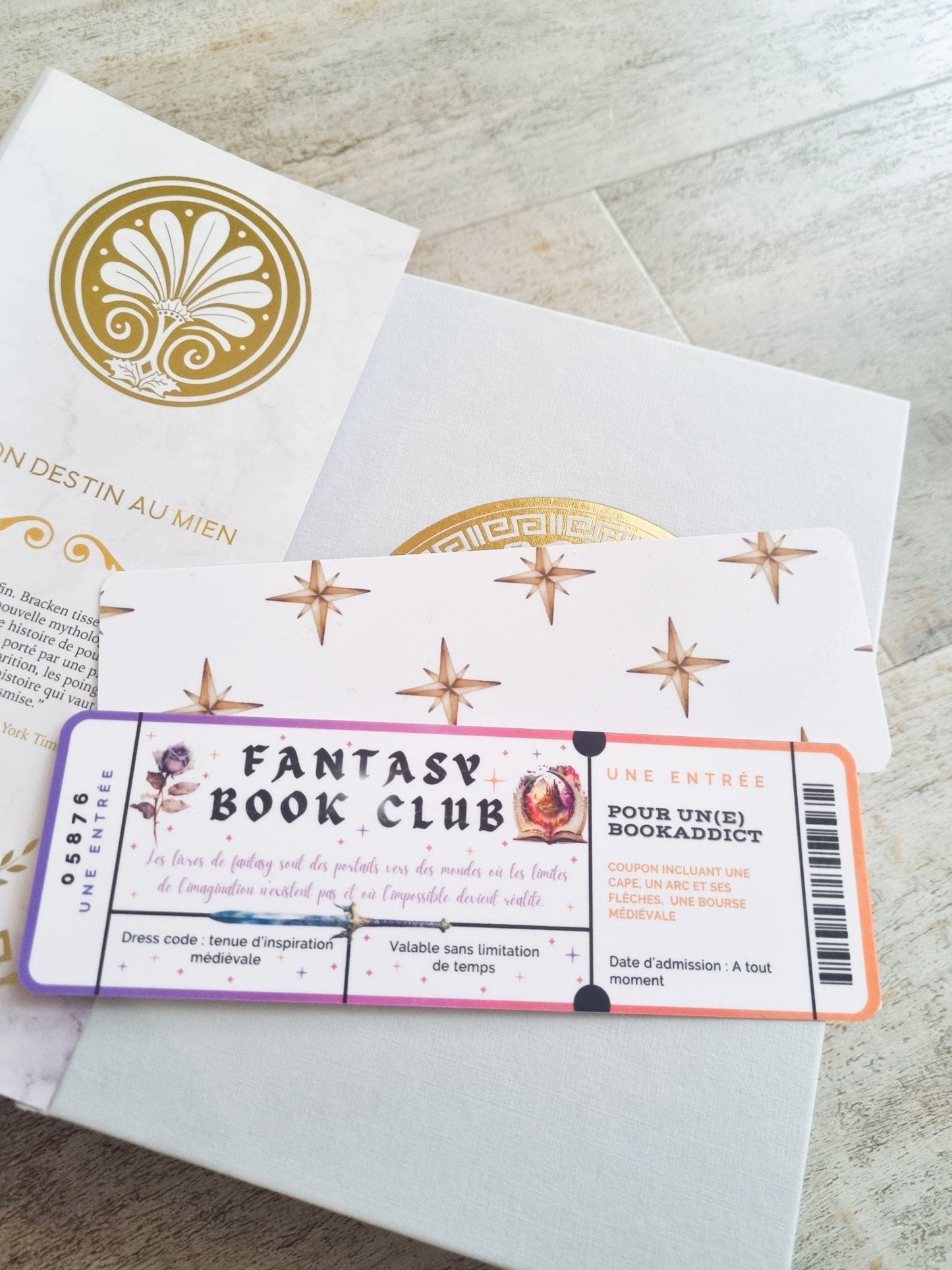 Marque page Ticket d'entrée Fantasy Book Club - La Papet' Littéraire
