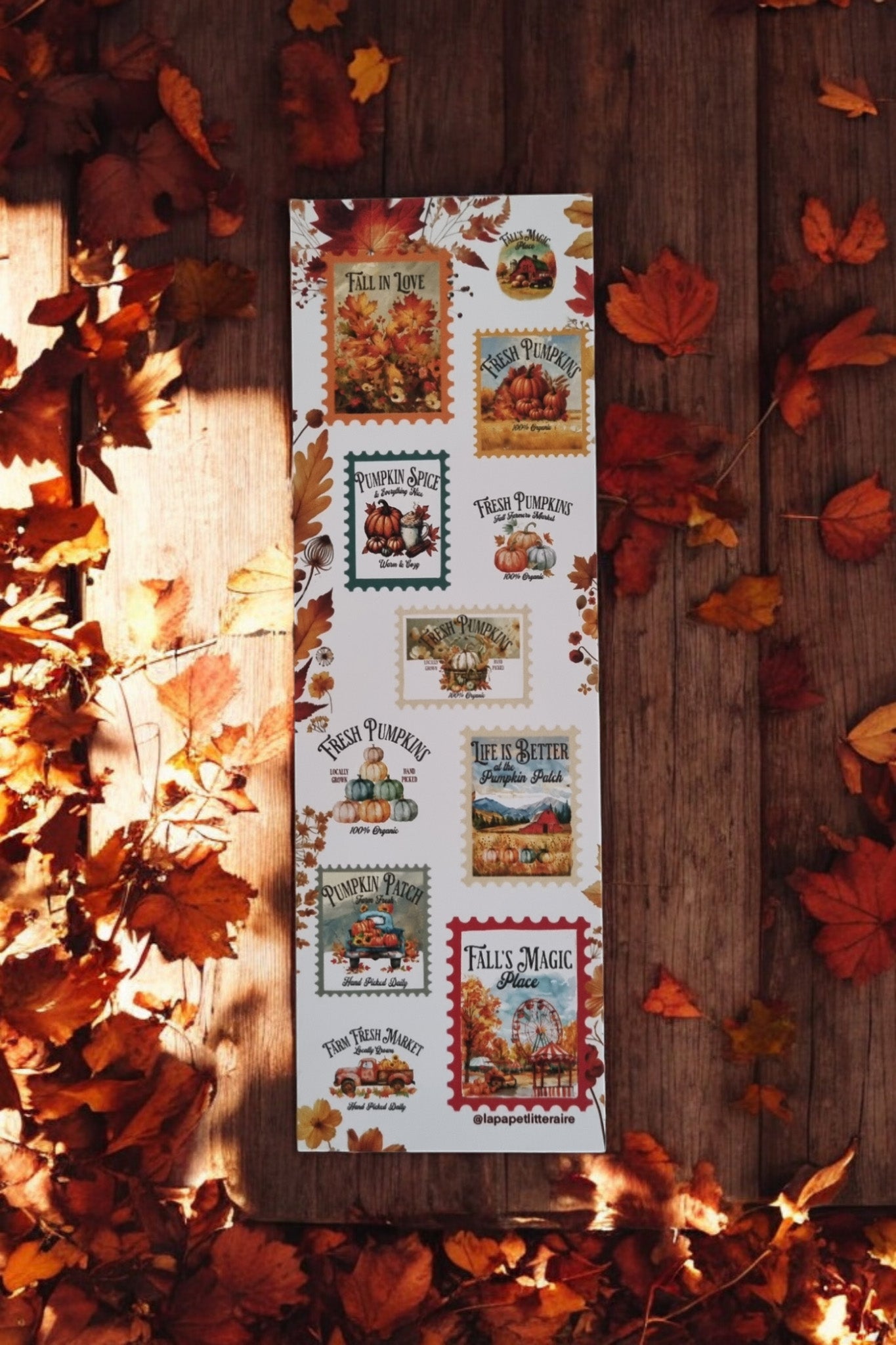 Marque - page timbres citrouilles - La Papet' Littéraire