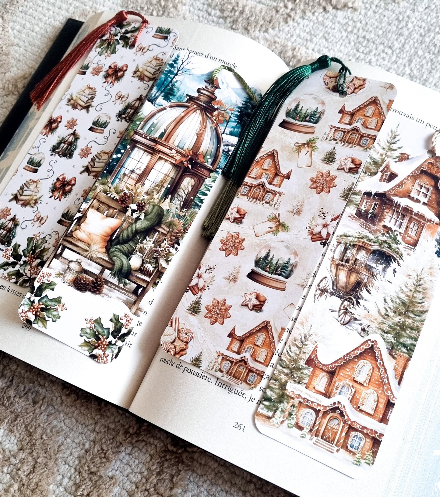 Set de 4 marque - pages - Cosy winter - La Papet' Littéraire