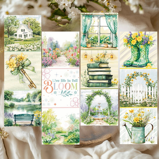Set de 4 marque - pages - Tranches de vie Printemps - La Papet' Littéraire