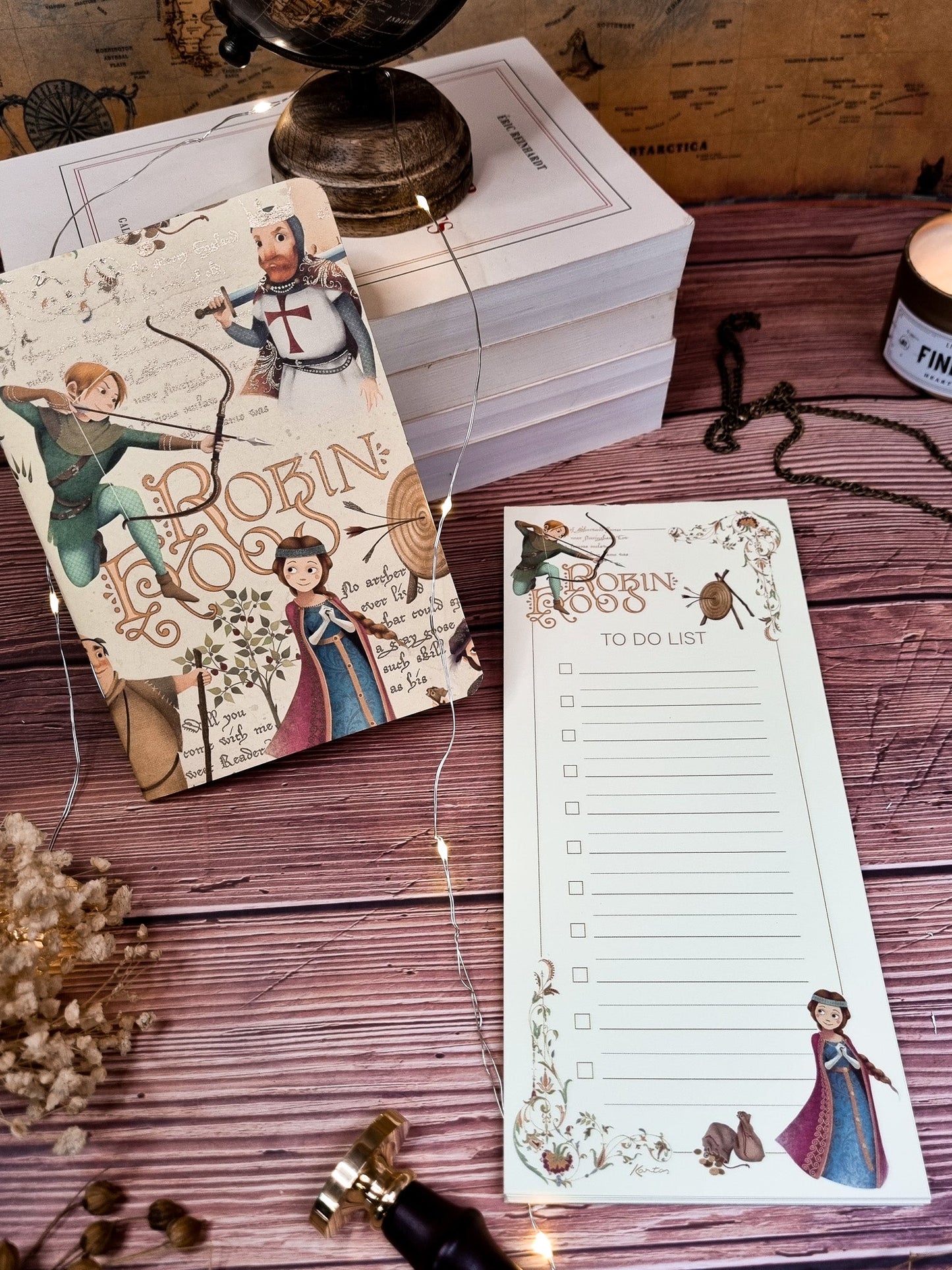 Set Robin des Bois : Carnet A6 et Bloc To - Do List - La Papet' Littéraire