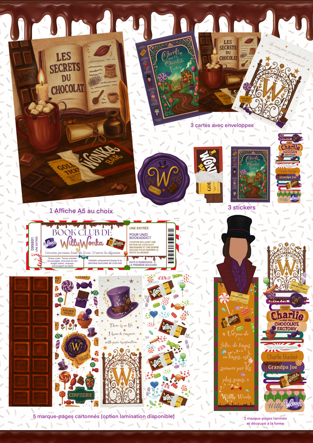 🍫 Coffret Charlie et la Chocolaterie – Box Papeterie Gourmande Édition Limitée