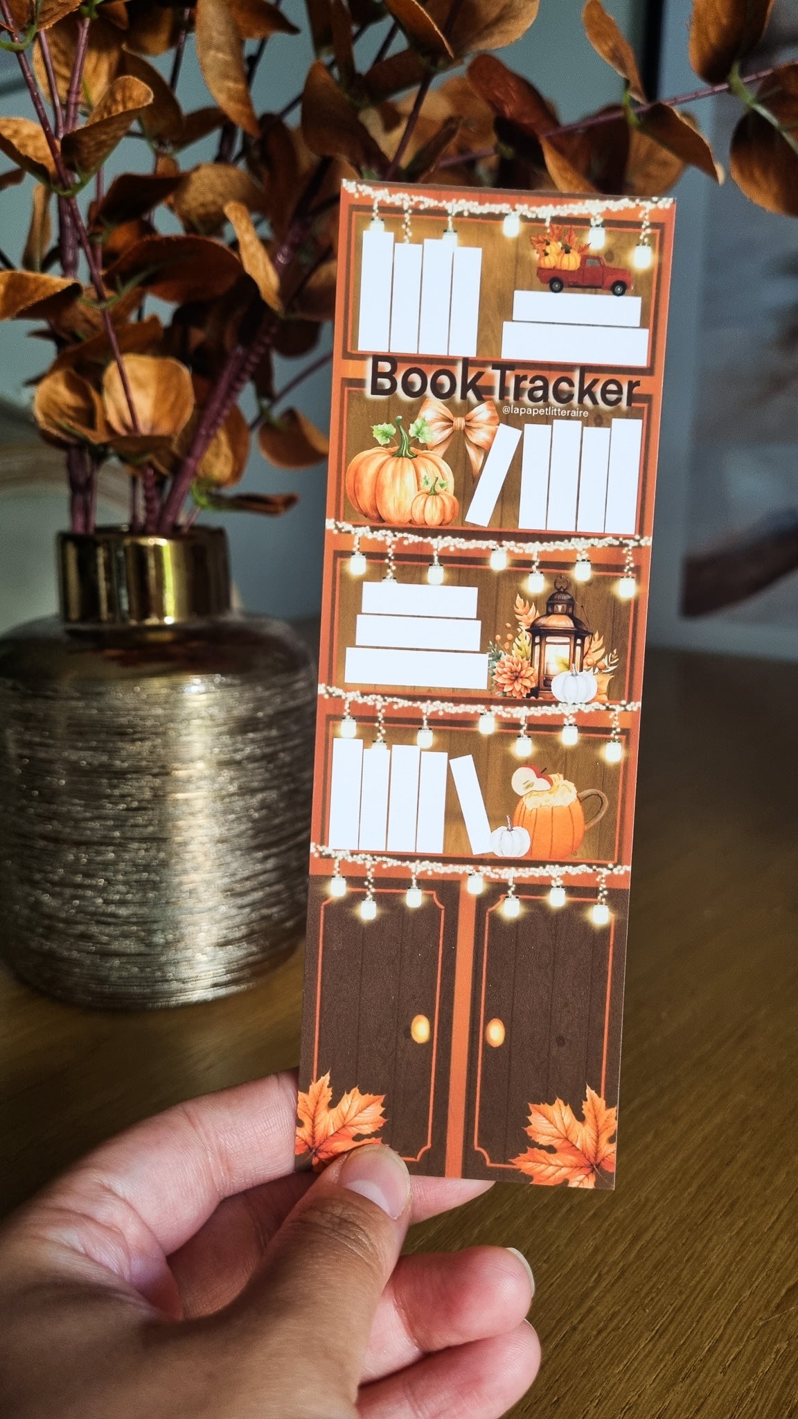 Marque-page d'automne-Book Tracker