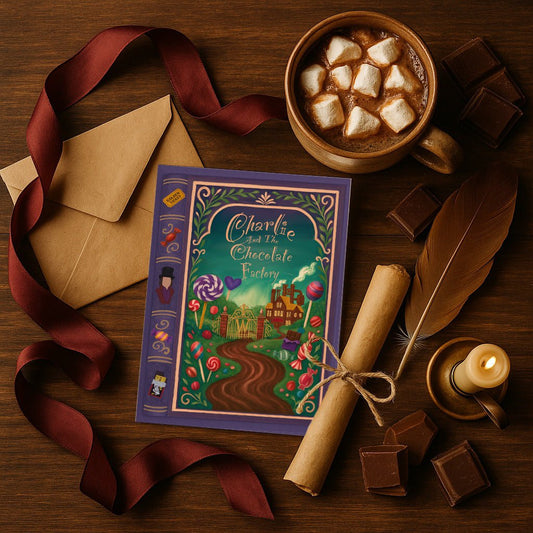 Affiche Couverture de Livre "Charlie and the Chocolate Factory" | Déco A4, A5, A6 - La Papet' Littéraire