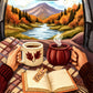 Affiche ou carte – Vue d’automne depuis un van & lecture à deux - La Papet' Littéraire