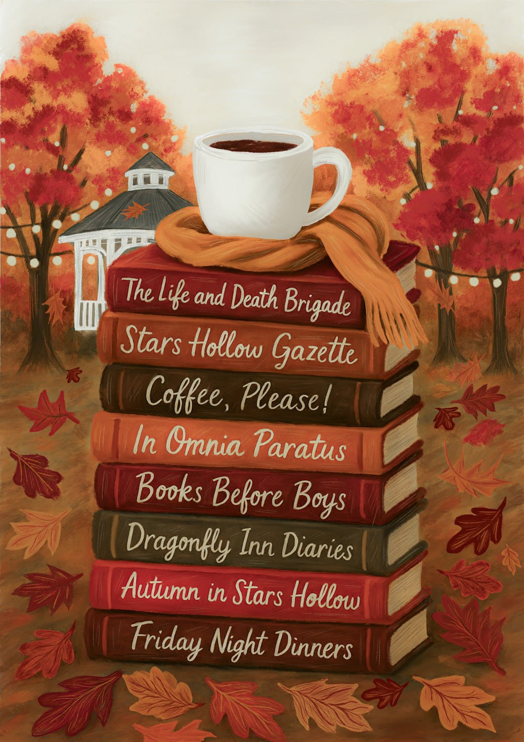 Affiches et carte – Pile de Livres Gilmore Girls & Gazebo - La Papet' Littéraire