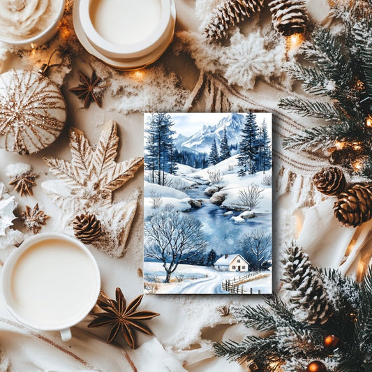 Carte & affiche hiver – Le Silence de l’Hiver | Décoration murale & papeterie poétique - La Papet' Littéraire