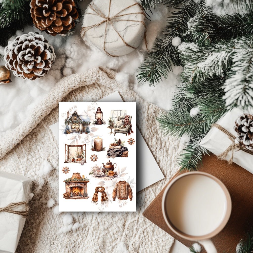 Carte & affiche hiver – Les Douceurs de l’Hiver | Décoration murale & papeterie cosy - La Papet' Littéraire