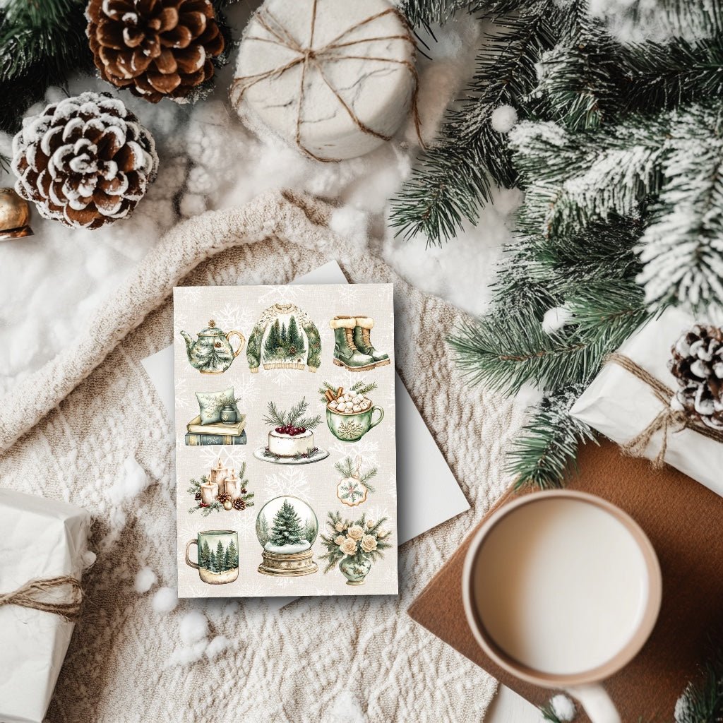 Carte & affiche hiver – Les Petits Rituels d’Hiver | Décoration murale & papeterie cosy - La Papet' Littéraire