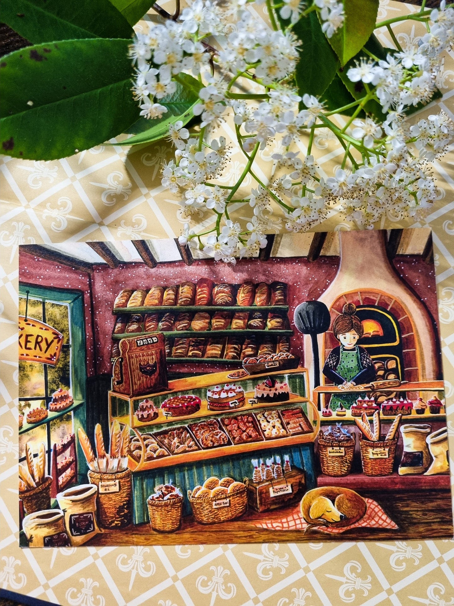 Carte illustrée-Bakery shop-Esther Bennink - La Papet' Littéraire