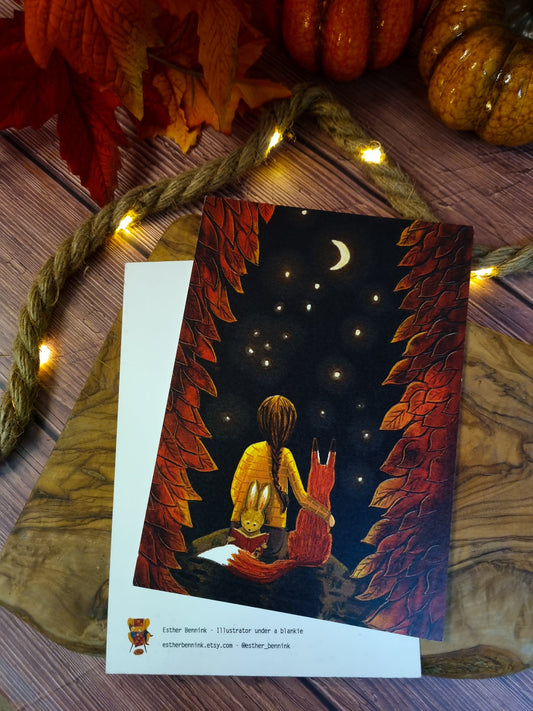 Carte illustrée Star gazers - Esther Bennink - La Papet' Littéraire