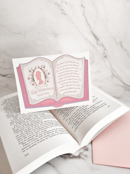 Carte Livre Lady Whistledown - Bridgerton - La Papet' Littéraire