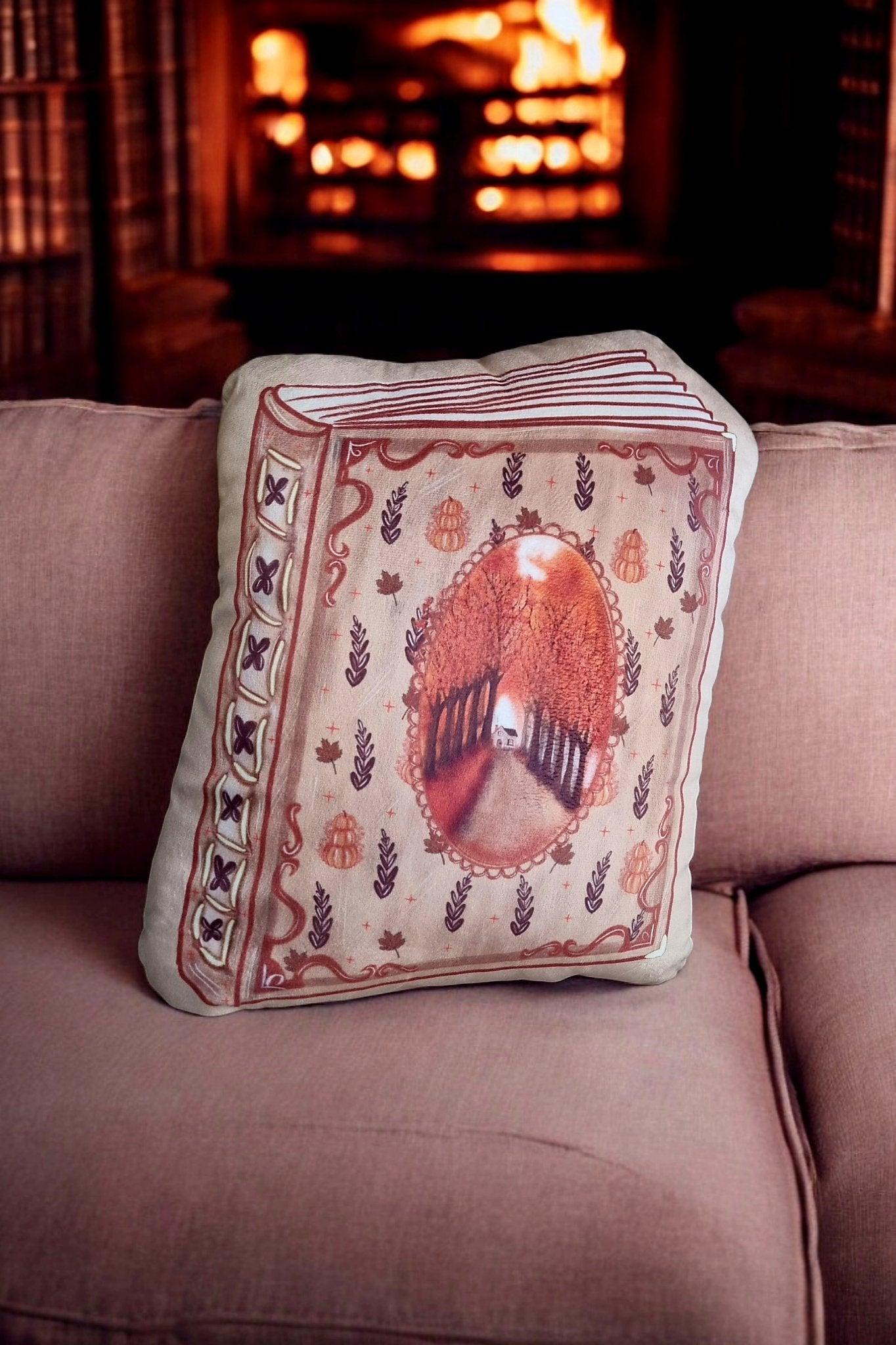 Coussin livre illustré Autumn Reader - La Papet' Littéraire