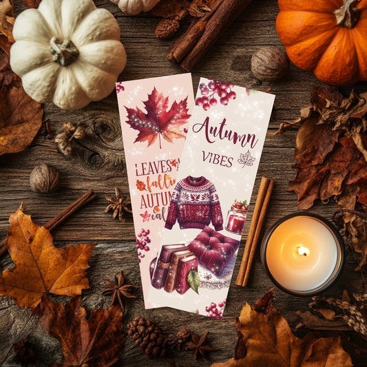 Duo de marque - pages “Autumn Vibes” – Ambiance cosy bordeaux et feuilles d’automne - La Papet' Littéraire