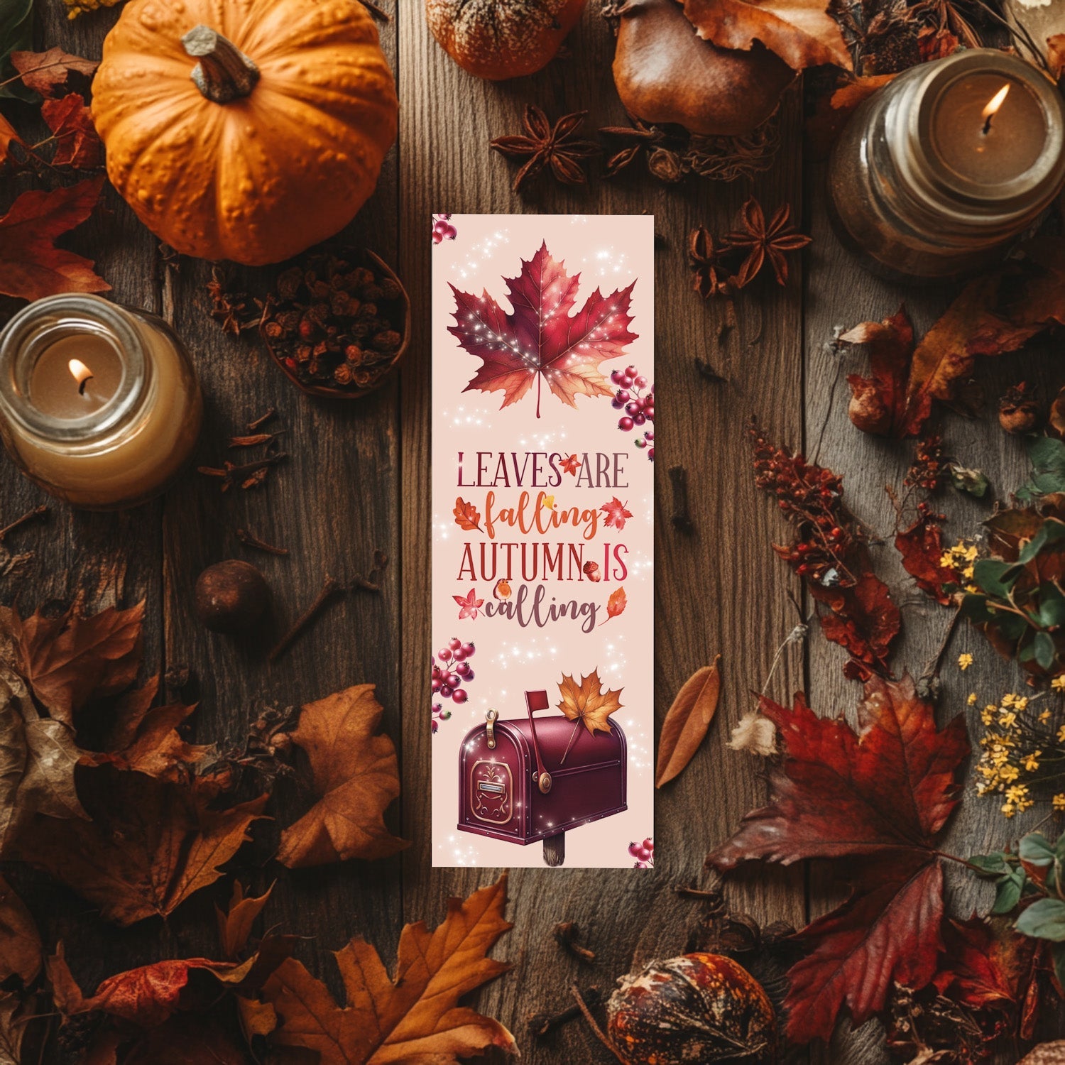 Duo de marque - pages “Autumn Vibes” – Ambiance cosy bordeaux et feuilles d’automne - La Papet' Littéraire