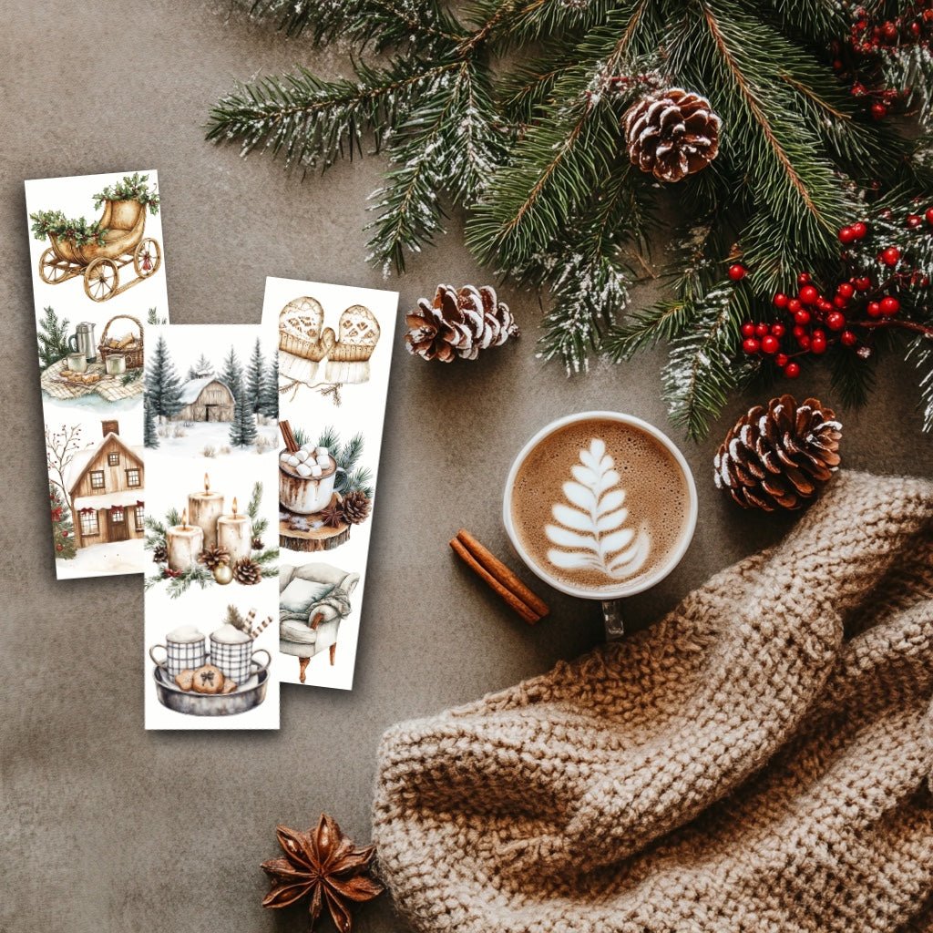 Lot de 3 marque - pages hiver cosy – Collection Cocooning Lecture - La Papet' Littéraire