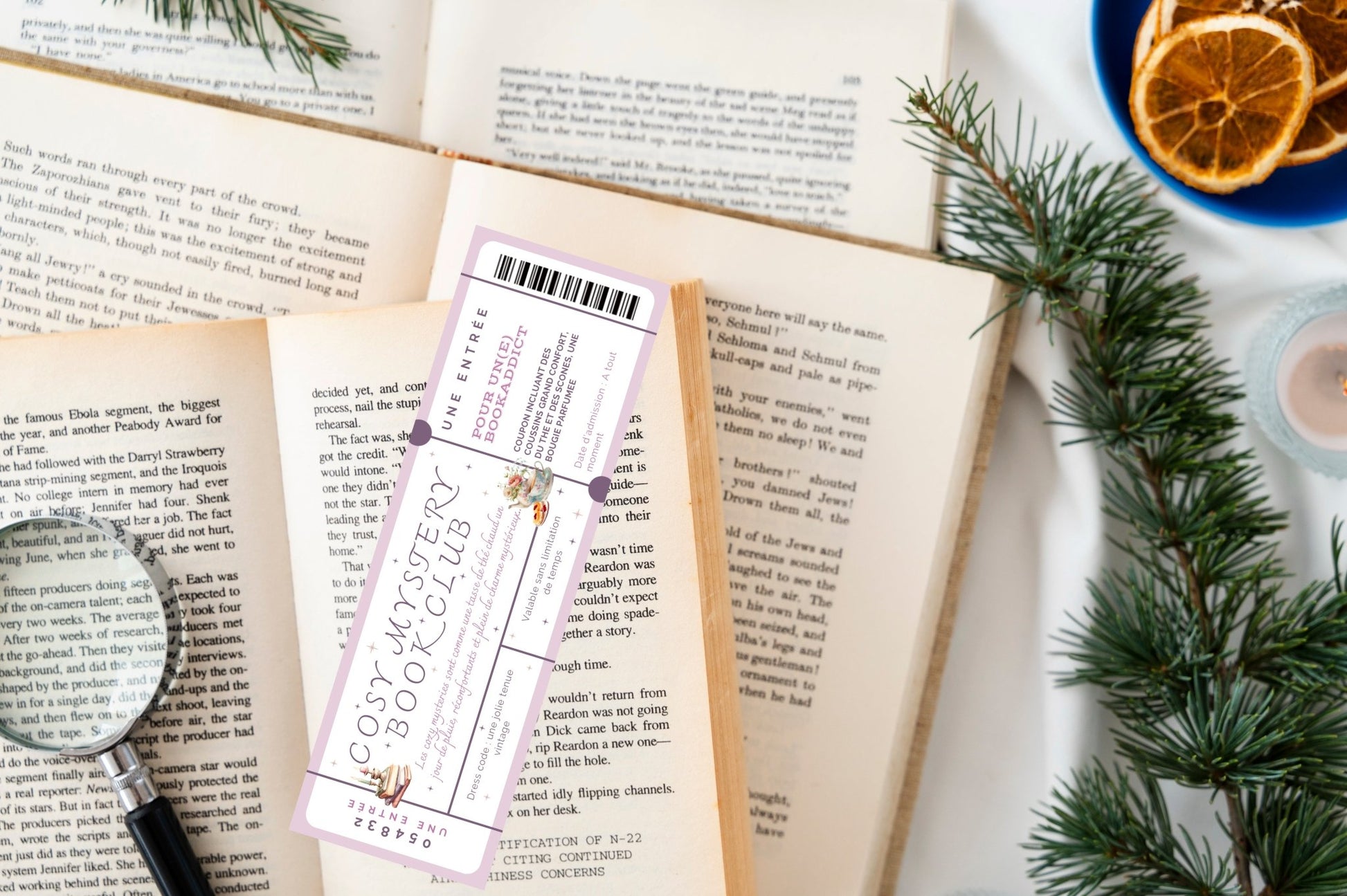 Lot de 5 marque - pages Book Clubs – Genres littéraires : romance, cosy mystery, fantasy, polar - La Papet' Littéraire