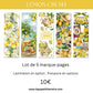 Lot de 5 marque - pages citron • Papeterie fruitée • Accessoire lecture été - La Papet' Littéraire