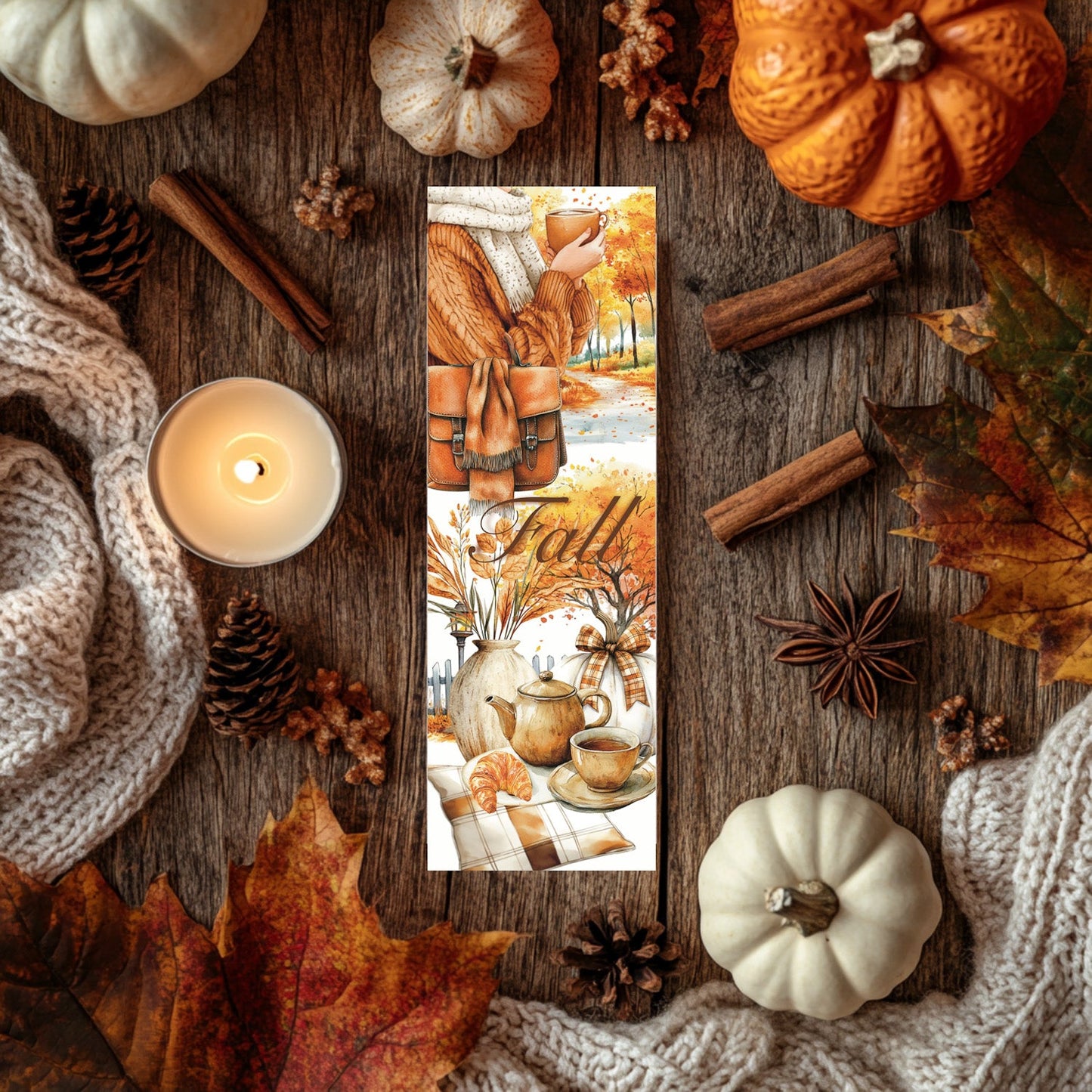 Lot de deux marque - pages – Tea Time d'Automne - La Papet' Littéraire