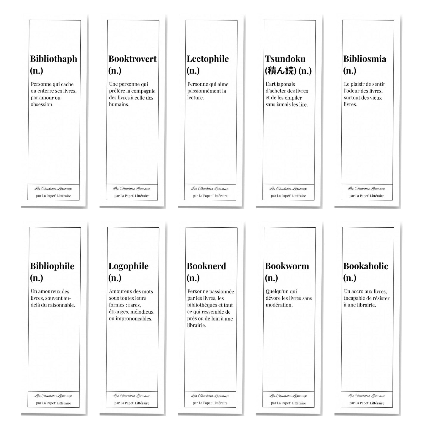 Marque - page définition lecture – Les Chuchotis Lexicaux (à l’unité ou en lot de 10) - La Papet' Littéraire